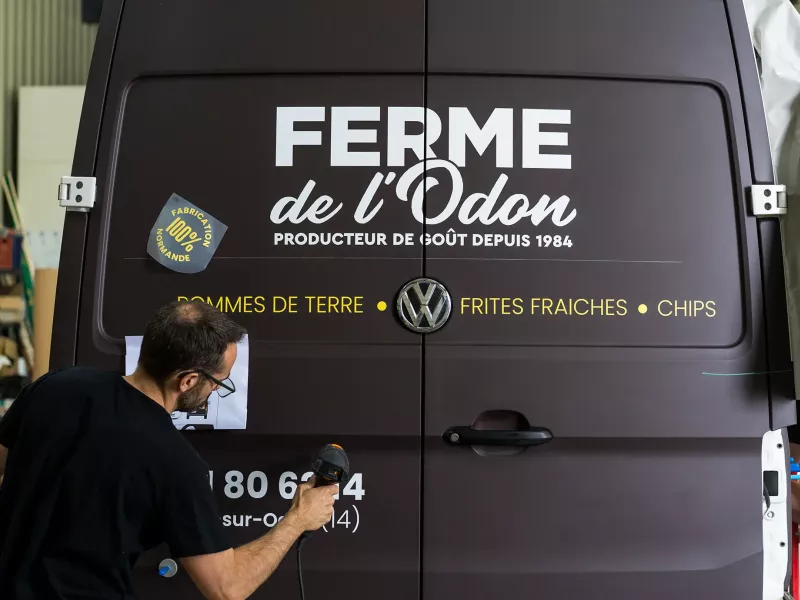 marquage véhicule Ferme de l'odon